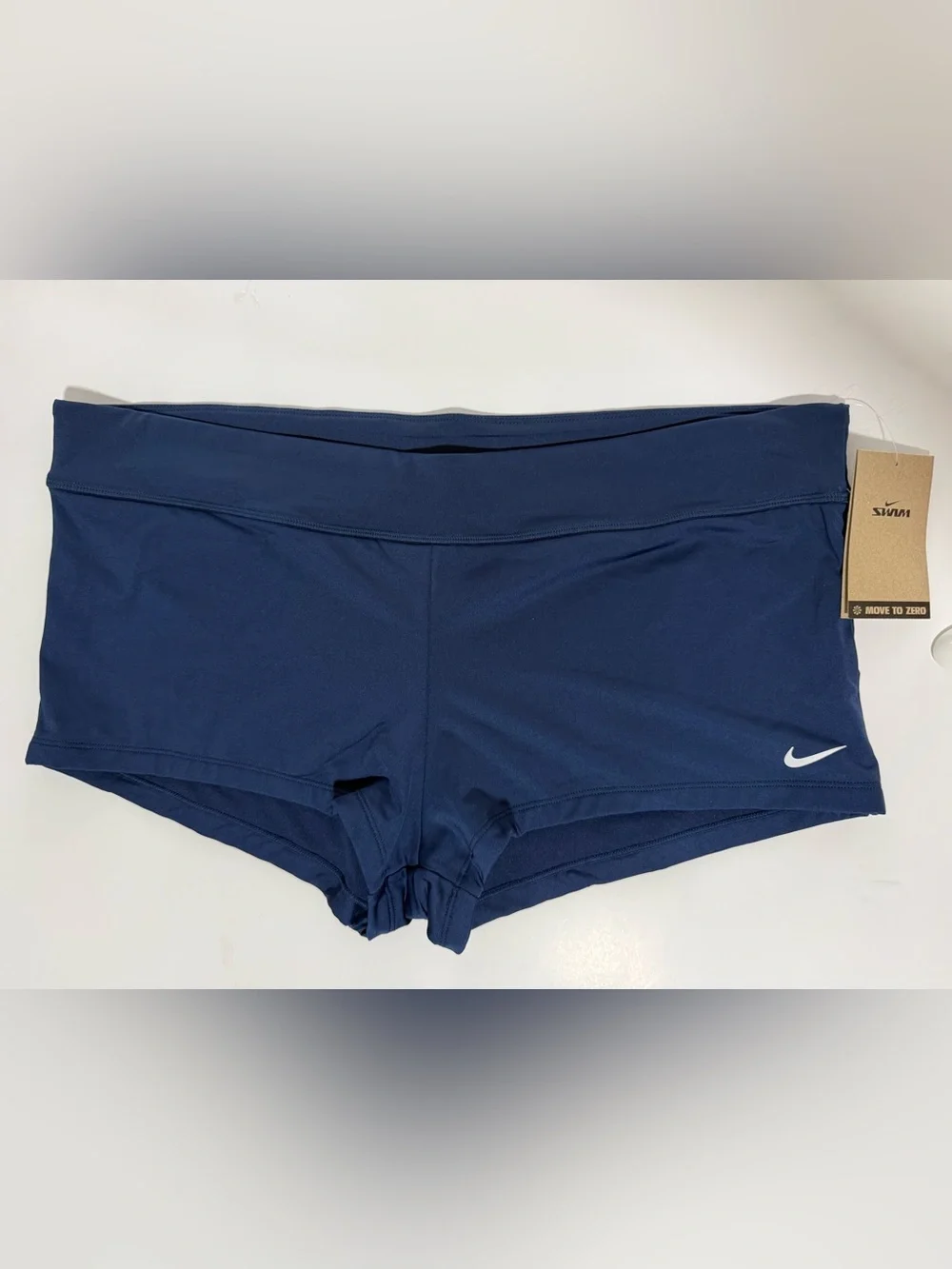 Nike Swim Women’s XXL Navy Blue Boyshort Swim Shorts NWT Swoosh Stretch
